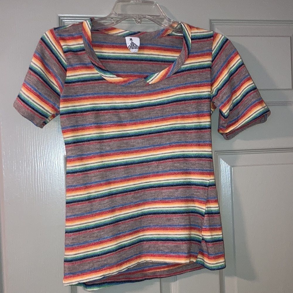 The Shirtery | Women’s Tops | Vintage 70s Rainbow Striped Scoop Neck Tee